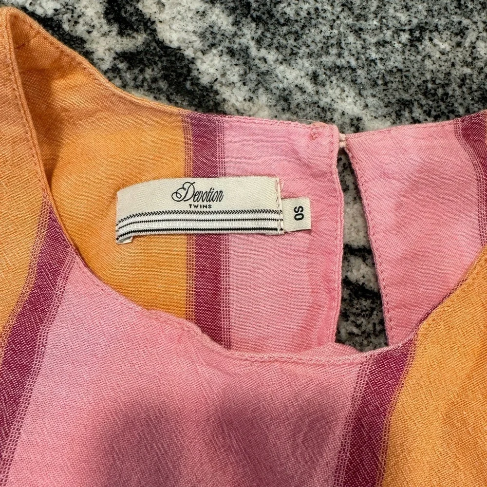 DEVOTON TWINS Maxi OS waistless sleeveless pink and orange sorbet summer dress